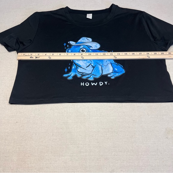 Women's Gentle Cowboy Frog Crop Top - Size Large - Picture 7 of 13